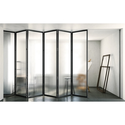 Modern Folding Door System Partition Door Aluminum Interior Sliding Glass Philippines Black Glass Customized Size Customized Size