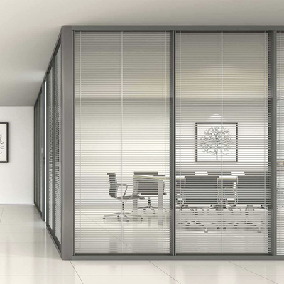Modern meeting room sfloor to ceiling modern glass partition wall sound insulation office panel partition walls system